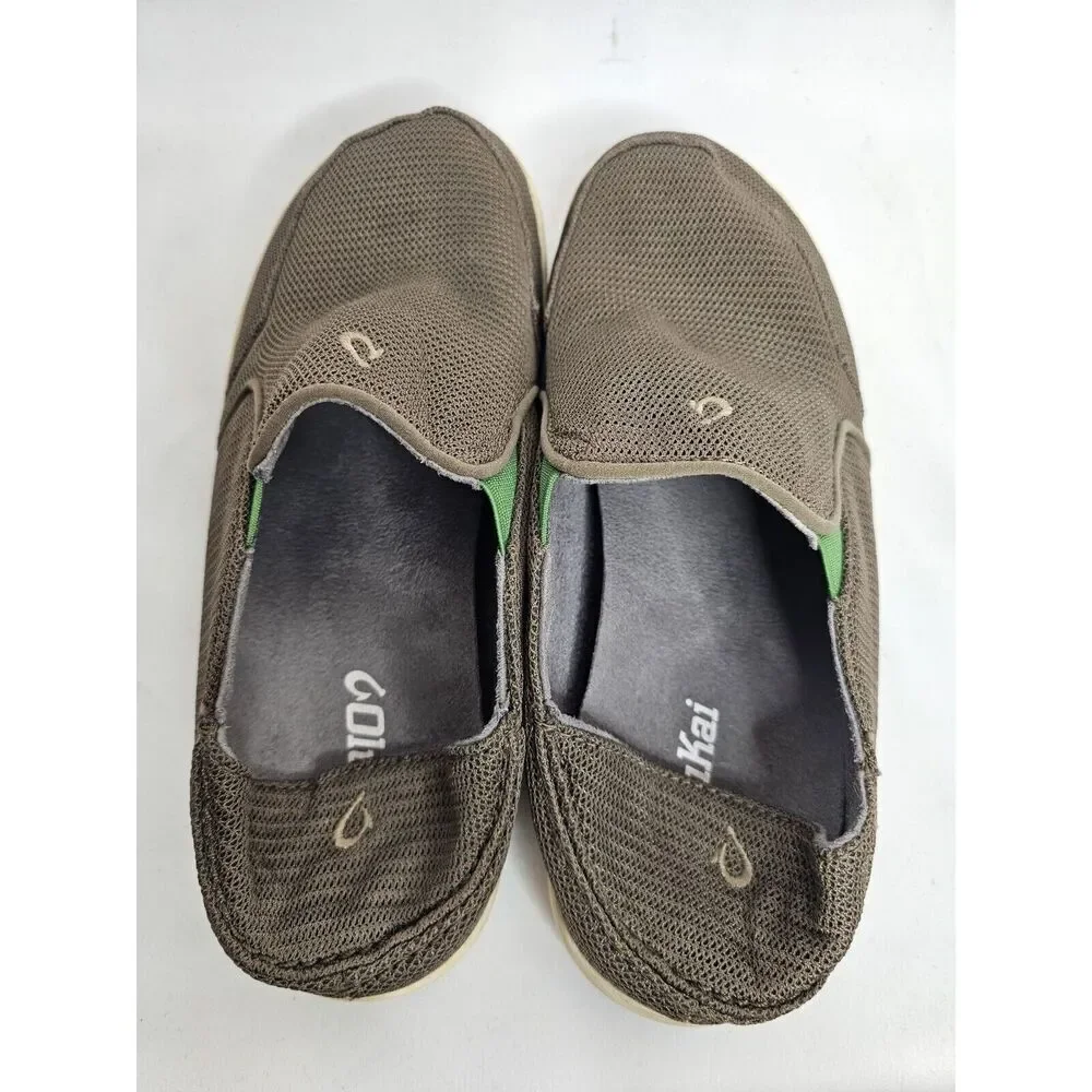 OLUKAI Nohea Mesh‎ Island Slip-On Shoes Casual Brown Mens Size 8